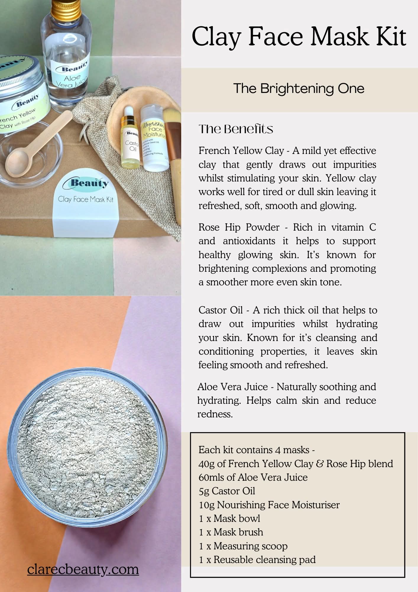 The Gentle One - Clay Face Mask Kit